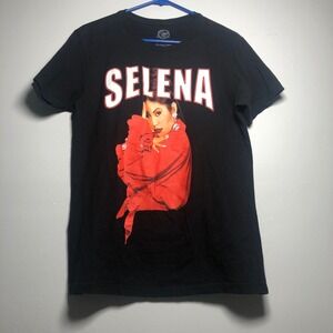 Official Selena Merchandise Graphic T-Shirt Unisex Medium Black Red Portrait Tee